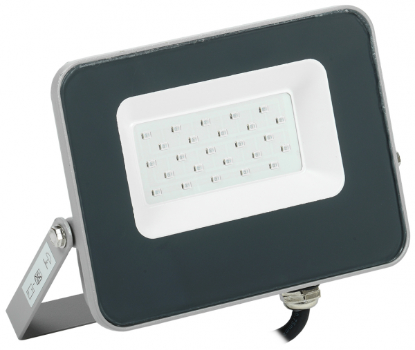 IEK Прожектор LED СДО 07-20B blue IP65 серый IEK