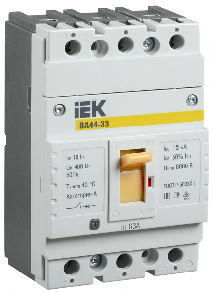 IEK Авт. выкл. ВА44 33 3Р 63А 15кА