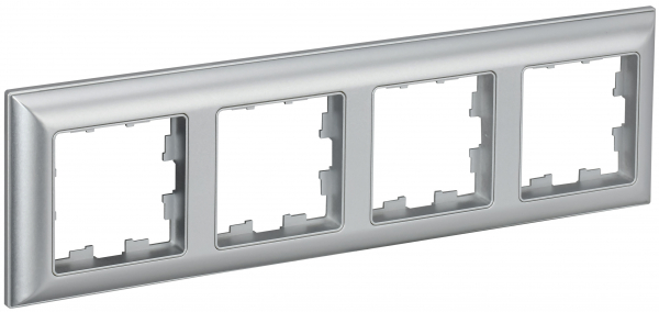 IEK BRITE DECOR Алюминий 3D-форма Рамка 4-м РУ-4-Бр
