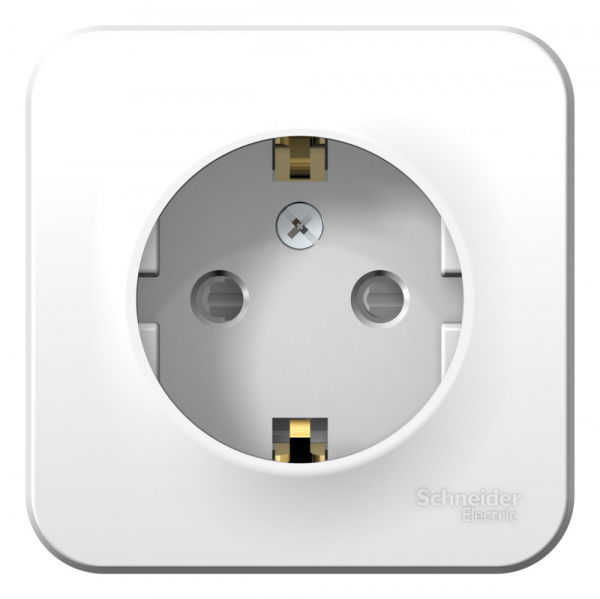 Systeme Electric Blanca наруж Бел Розетка с/з со шторками 16А, 250В, изолир. пластина