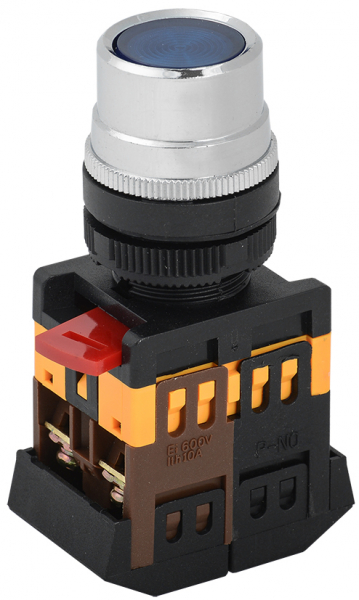 IEK Кнопка ABLF-22 синий d22мм неон/240В1з+1р