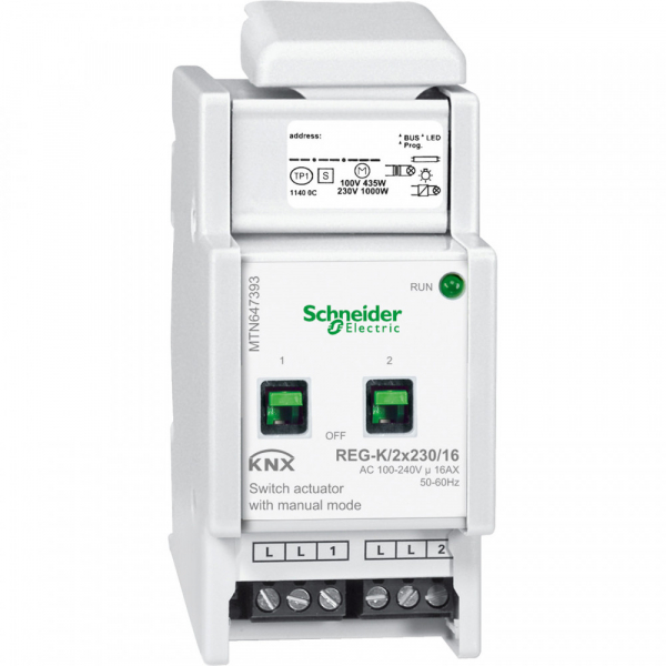 Schneider Electric Merten KNX Актор 2-канальный 230V 16А возможность ручного управления DIN-рейка