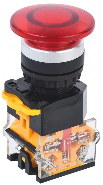 IEK Кнопка D8-11M "Грибок" d=22мм 1з+1р красная