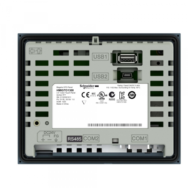Schneider Electric Сенсорный ЦВ терминал 3,5 TFT 6 кнопок 1 RJ45 RS232/485 Ethernet TCP/IP 96Mб/512кБ