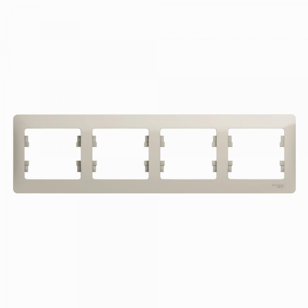 Systeme Electric Glossa Молочный Рамка 4-ая, горизонтальная