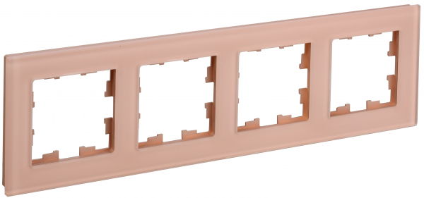 IEK BRITE DECOR Персик матовый стекло Рамка 4-мест. РУ-4-2-БрП