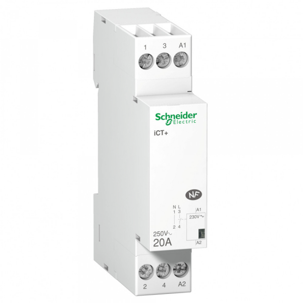 Schneider Electric ACTI9 Модульный контактор iCT+ 1P+N 20A