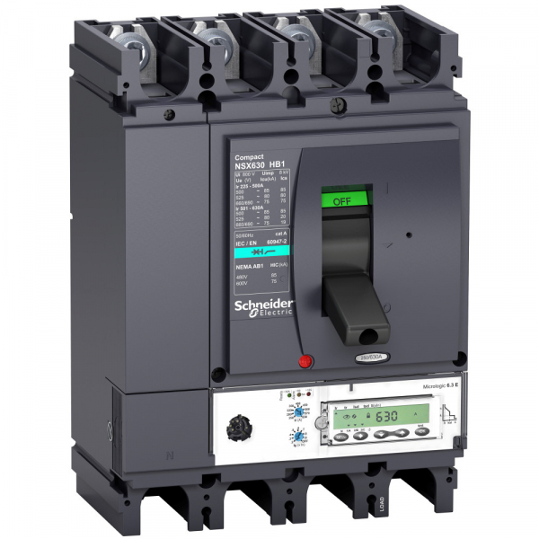 Schneider Electric Compact NS630 4P Выключатель Micrologic 6.3E 630A NSX630HB1 (75кА при 690B)