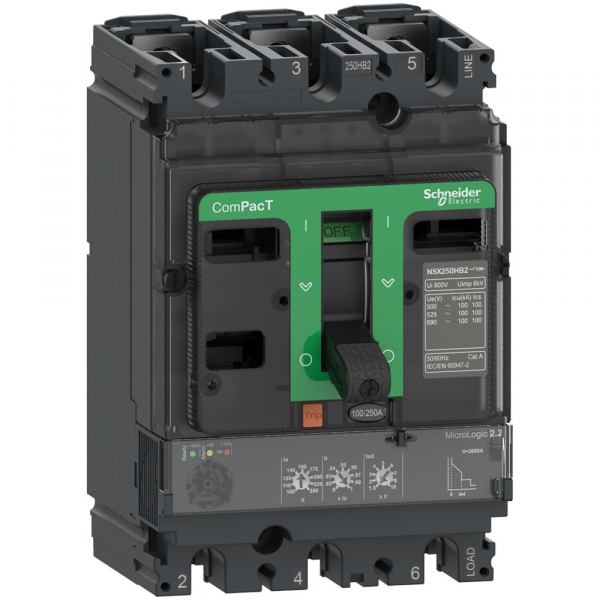Schneider Electric Выключатель автоматический NSX250B 25kA AC 3П 100A 2.2
