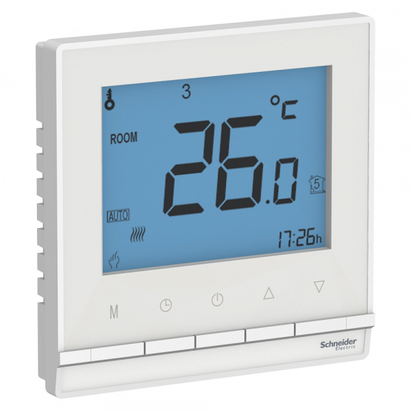Systeme Electric AtlasDesign Бел Термостат электрон.теплого пола с датч.,от+5до+35°C,16A,в сб.