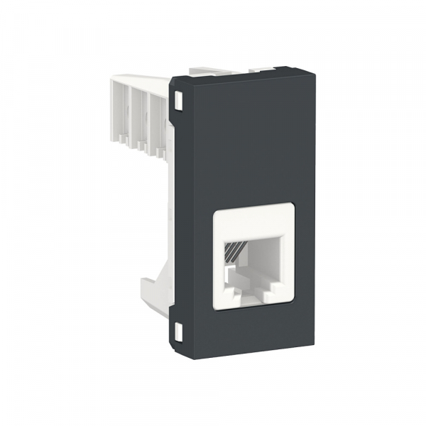 Schneider Electric Unica Modular Антрацит Розетка телефонная, RJ12, одиночная 1 модуль