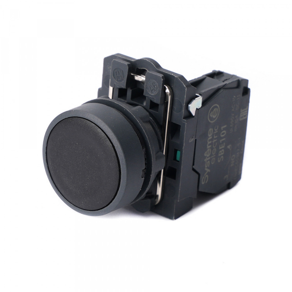 Systeme Electric Кнопка SB5 в сборе модульная 22мм черная с возвратом пластик 1НО