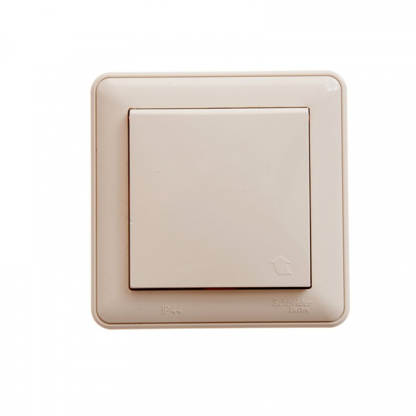 Systeme Electric Wessen 59 Aqua Беж Розетка с/з с крышкой с защитными шторками IP44 (в сборе, с рамкой)