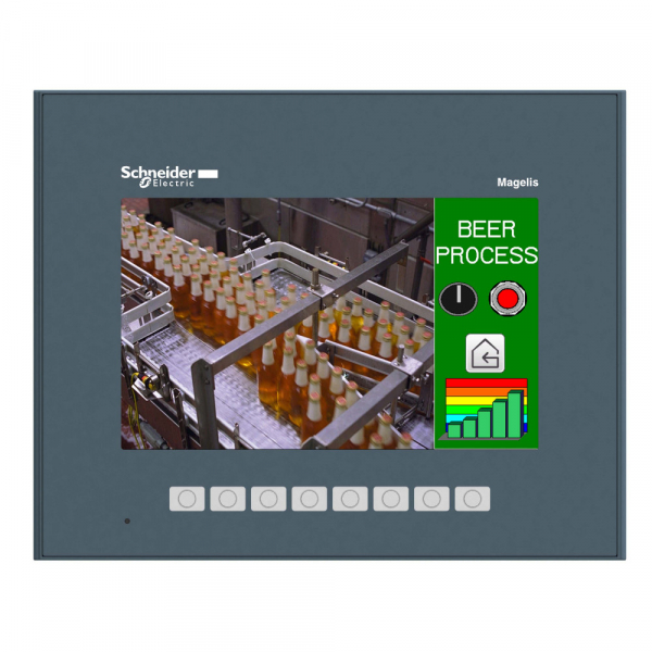 Schneider Electric Magelis Сенсорный цветной терминал 7" 800х480 8 кн., RJ45 RS232/485 SUB-D Eth 96Mб/512кБ слот SD