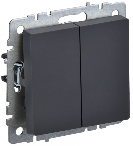 IEK BRITE BASE Графит Выключ. 2-кл 10А ВС10-2-0-БрГ
