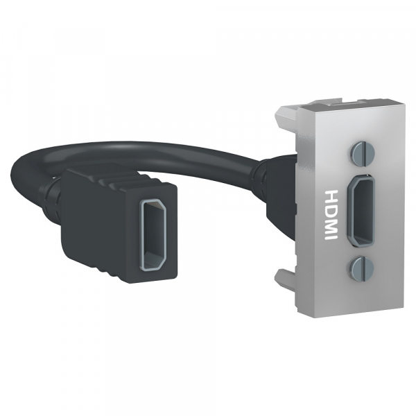 Schneider Electric Unica Modular Алюминий Розетка HDMI, 1 модуль
