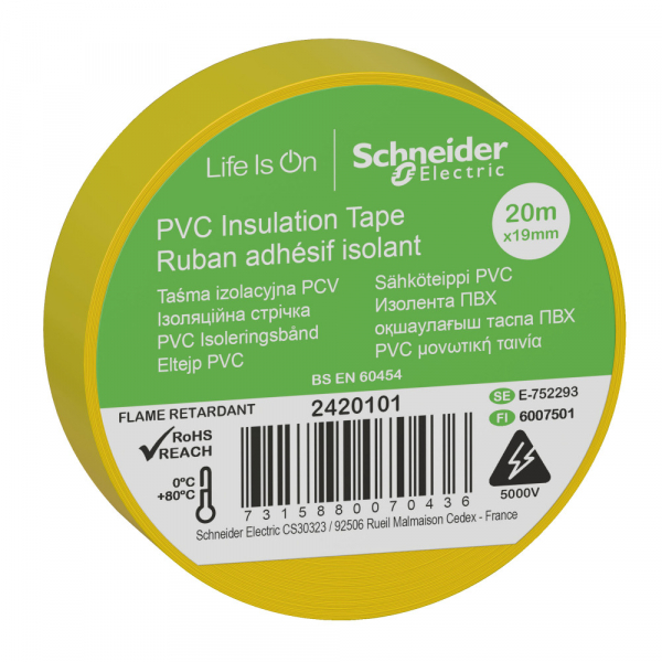 Schneider Electric OptiLine 45 Желтая Изолента ПВХ 19ммх20м