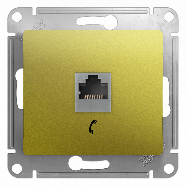 Systeme Electric Glossa Фисташковый Розетка телефонная RJ11