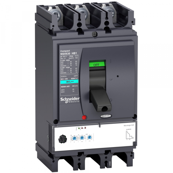 Schneider Electric Compact NS630 3P Выключатель Micrologic 2.3 630A NSX630HB1 (75кА при 690B)