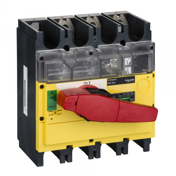 Schneider Electric Compact INS/INV Выключатель-разъединитель INV630 3P красная рукоятка/желтая панель