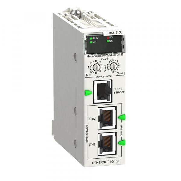 Schneider Electric Modicon Адаптер удаленного в/в RIO Ethernet,Modicon X80, улучшеный