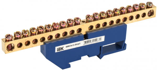 IEK Шина N ноль на DIN-изол ШНИ-8х12-20-Д-С