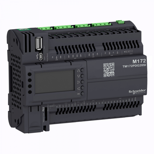 Schneider Electric M172 Производит., с дисплеем, 28I/O Eth 2RS485 2SSR изол