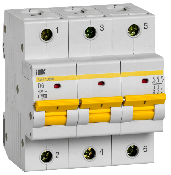 IEK Выкл. авт. ВА47-100МА без тепл. расцеп. 3P 6А 10кА D