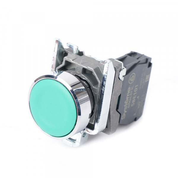 Systeme Electric Кнопка SB4 в сборе модульная 22мм зеленая с возвратом металл 1НО