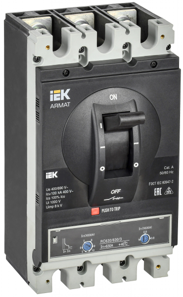 IEK ARMAT Автоматический выключатель в литом корпусе 3P I 100кА 630А ТМ рег.