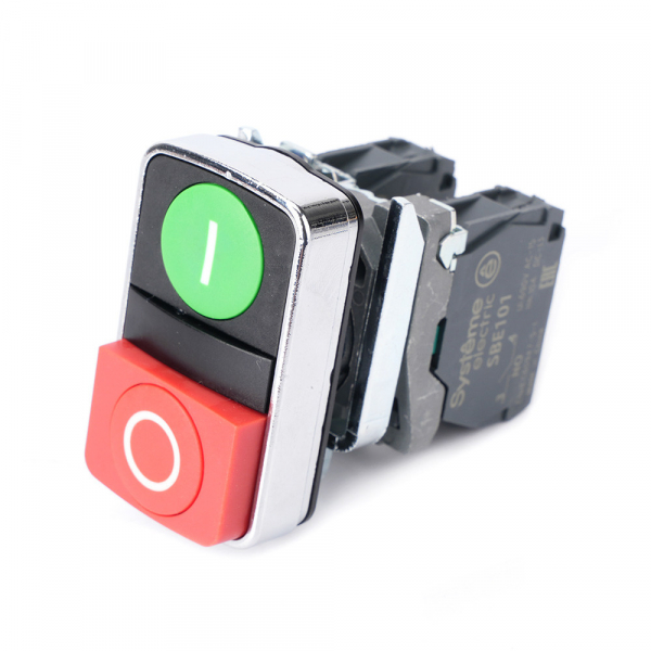 Systeme Electric Кнопка SB4 двойная в сборе модульная 22мм зеленая "I"+красная "O" металл