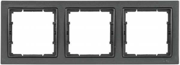 IEK РУ-3-БА Рамка трехместная квадратная BOLERO Q1 антрацит
