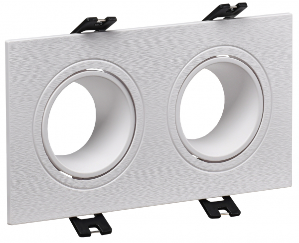 IEK Светильник 4102 встраиваемый 2хMR16 квадрат пласт. белый