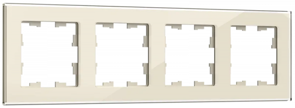 IEK BRITE DECOR Ванильный глянец стекло Рамка 4-м РУ-4-2-БрВа