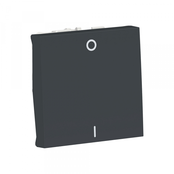 Schneider Electric Unica Modular Антрацит Выключатель 1-клавишный, двухполюсный, сх. 2, 16 AX, 250В, 2 модуля