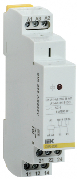 IEK ONI Промежуточное реле OIR 2 контакта (8А) 230 В AC