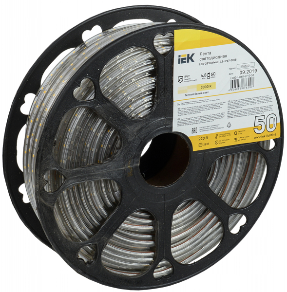 IEK Лента LED 50м LSR-2835WW60-4,8-IP67-220В