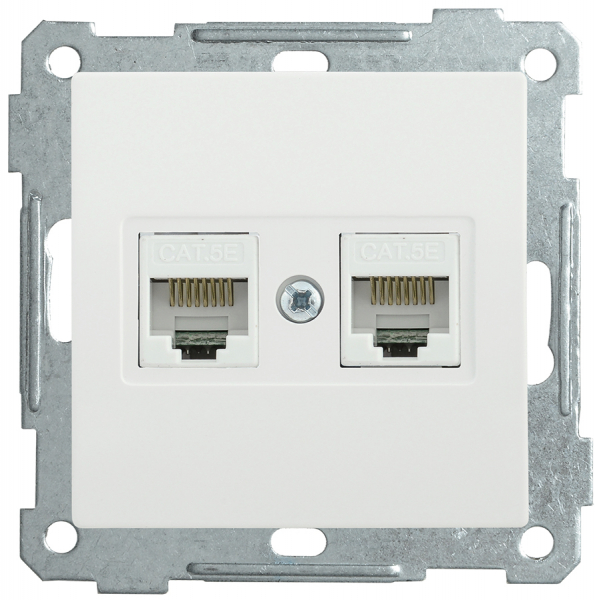 IEK РK10-2-Б Розетка 2-ая комп. RJ45 Cat5e BOLERO белый