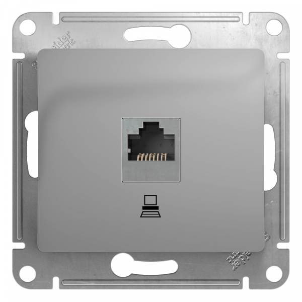 Systeme Electric Glossa Алюминий Розетка компьютерная RJ45 кат.5E