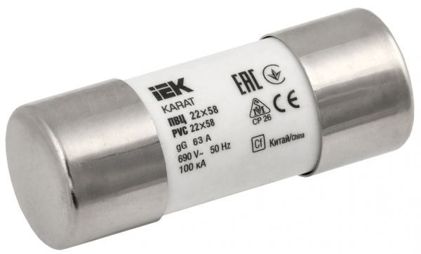 IEK KARAT Плавкая вставка цилиндрическая ПВЦ 22х58 63А KARAT
