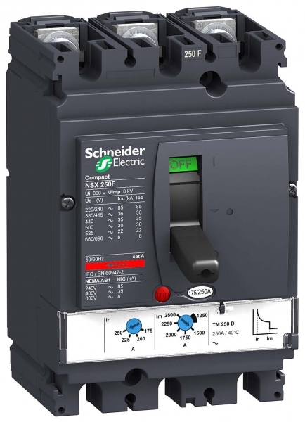 Schneider Electric Compact NSX 250B Автоматический выключатель TM125D 3P3Т