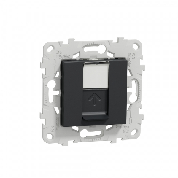 Schneider Electric Unica New Антрацит Розетка компьютерная, RJ45, одиночная кат. 6 UTP