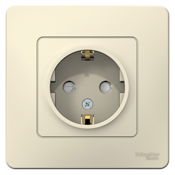 Systeme Electric Blanca внутр Молочная Розетка с/з со шторками, 16А, 250В