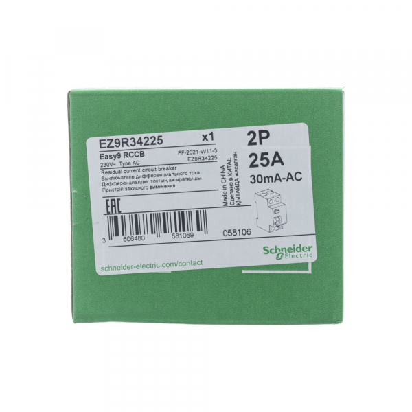 Schneider Electric EASY 9 УЗО 2P 25А 30мА AC