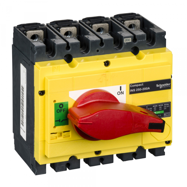 Schneider Electric Interpact INS/INV Выключатель-разъединитель INS250 4P 200A красно-желтая