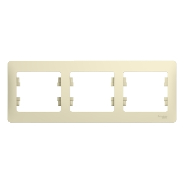 Systeme Electric Glossa Беж Рамка 3-ая, горизонтальная