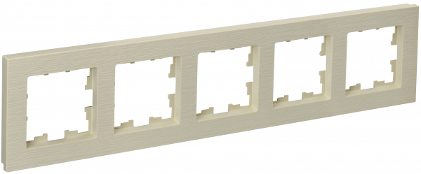 IEK BRITE DECOR Бежевый рифленый Рамка 5-м РУ-5-Бр