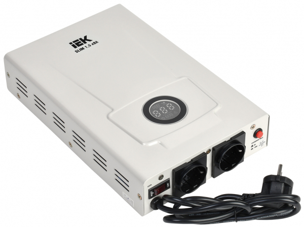 IEK  SLIM Стабилизатор напряжения 1-ф. настенный 1,5кВА