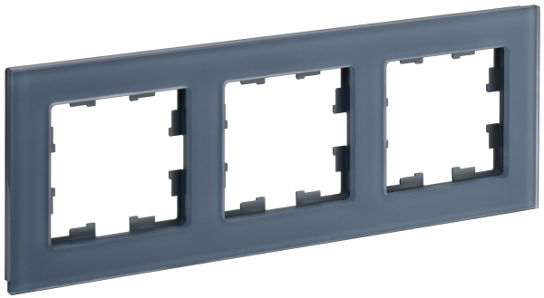 IEK BRITE DECOR Маренго матовый стекло Рамка 3-мест. РУ-3-2-Бр