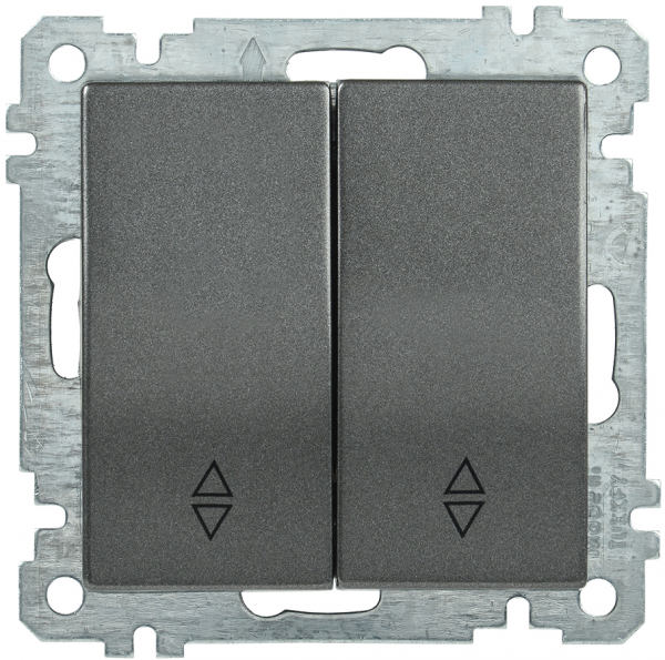 IEK ВС10-2-2-Б Выключатель двуклавишный проходной 10А BOLERO антрацит